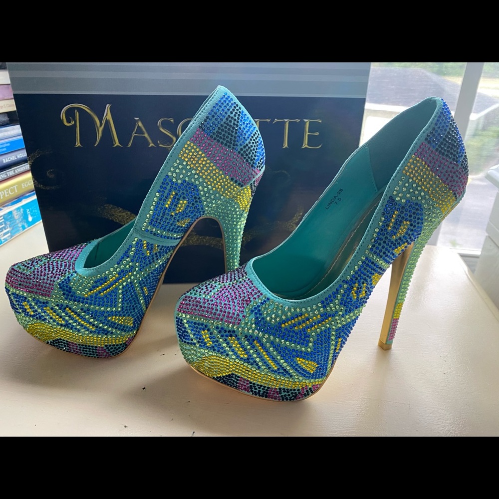 Crystal Rhinestone stiletto platform heels